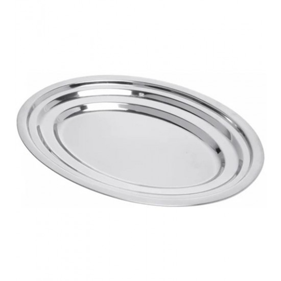 Travessa Oval Rasa 26,5 cm em Aço Inox